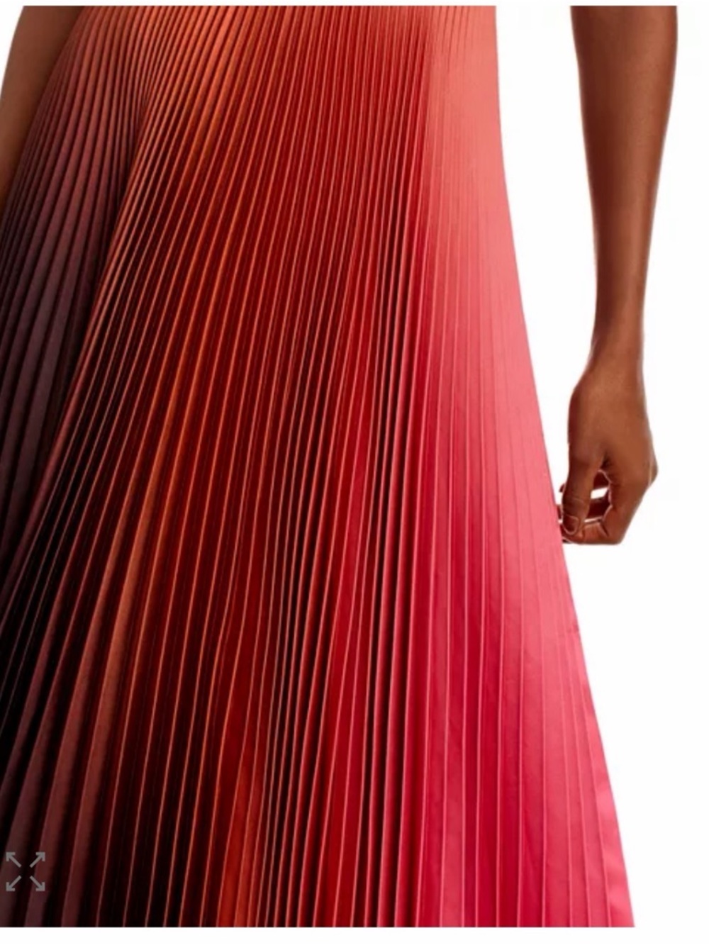 A.L.C. Pleated Ombré Maxi Dress Size 10 Crisscross Back Cutout Worn Once - Picture 3 of 10